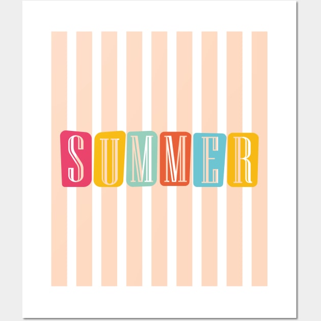 Summer - Orange Stripes on - Wall Art by Peter the T-Shirt Dude